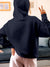 Back view of Fighterhero Women's Navy Blue Hoodie Sweatshirt, highlighting the modern look and clean finish