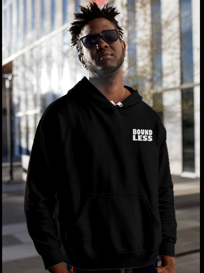 Front view of Fighterhero Men's Black Hoodie Sweatshirt, highlighting the modern look and clean finish