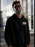 Front view of Fighterhero Men's Black Hoodie Sweatshirt, highlighting the modern look and clean finish