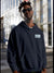 Front view of Fighterhero Men's Navy Blue Hoodie Sweatshirt, highlighting the modern look and clean finish