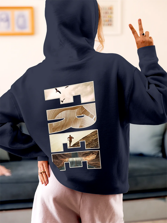 Navy Blue Hoodie for the Free & Boundless