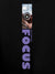 Close up of 'Focus' design on Men's Black Hoodie Sweatshirt, highlighting intricate details and vibrant print.