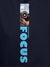 Close up of 'Focus' design on Women's Navy Blue Hoodie Sweatshirt, highlighting intricate details and vibrant print.