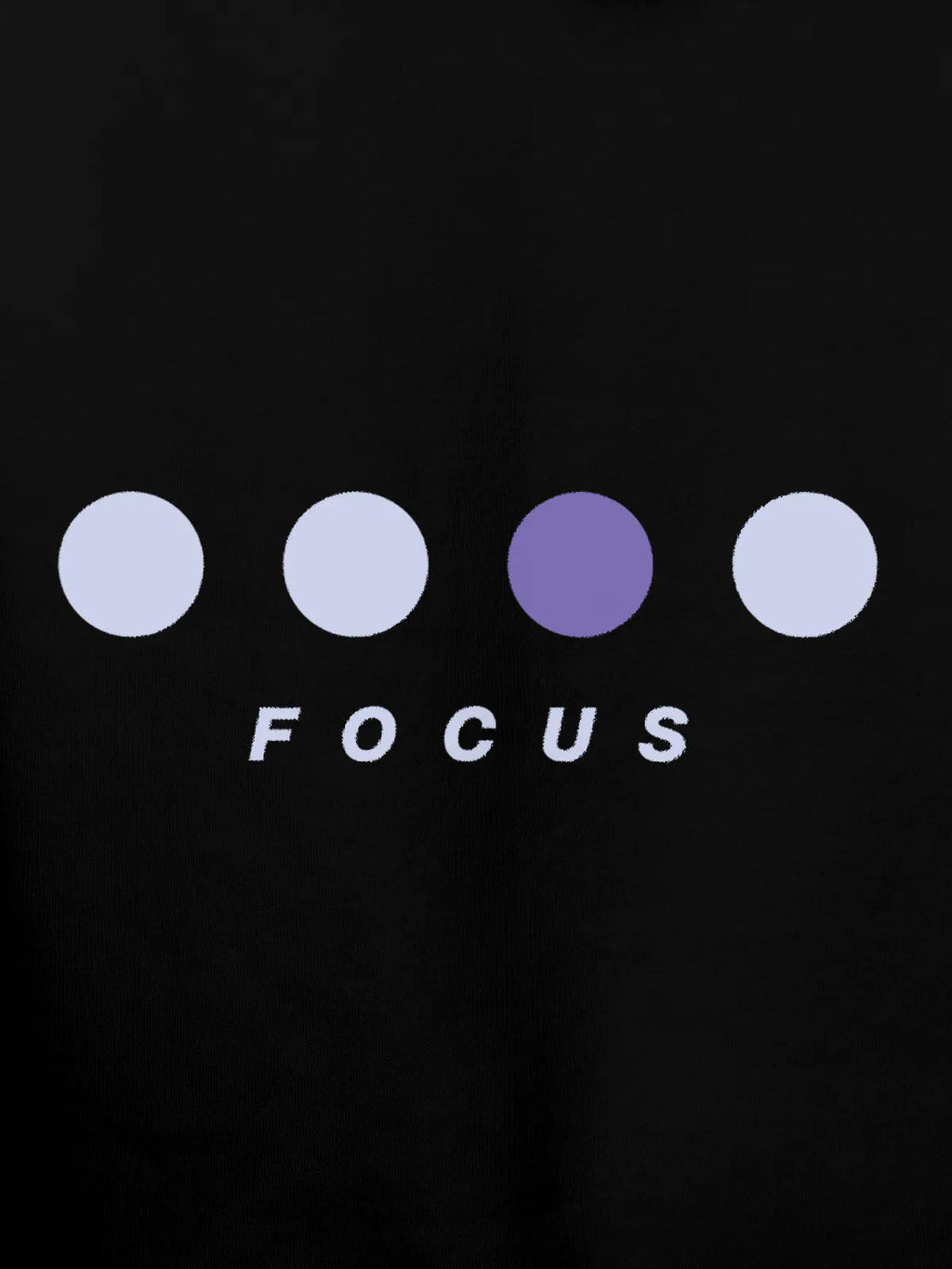 Close up of 'Focus On Goal' design on Women's Black Hoodie Sweatshirt, highlighting intricate details and vibrant print.