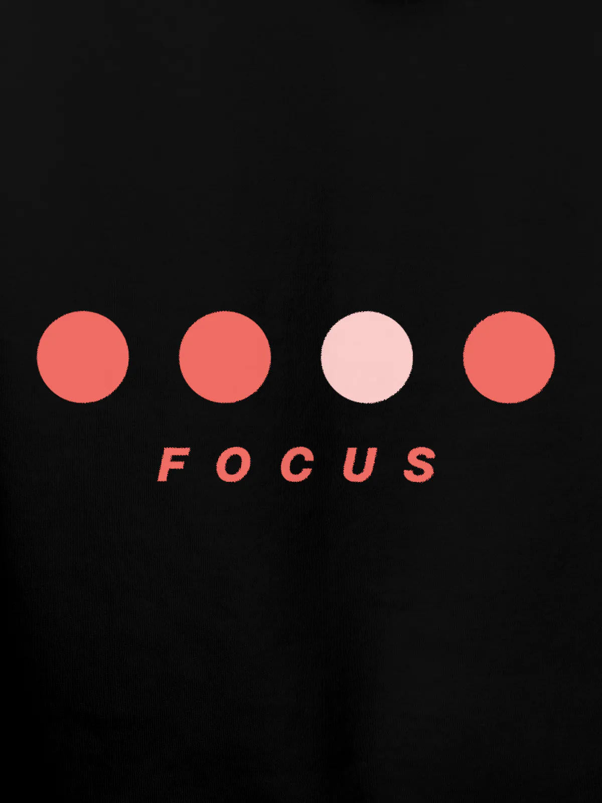 Close up of 'Focus On Goal' design on Women's Black Hoodie Sweatshirt, highlighting intricate details and vibrant print.