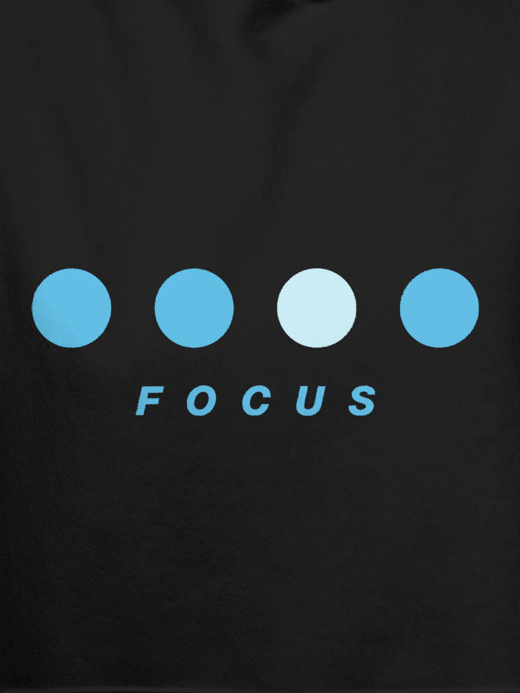 Close up of 'Focus On Goal' design on Men's Dark Grey Hoodie Sweatshirt, highlighting intricate details and vibrant print.