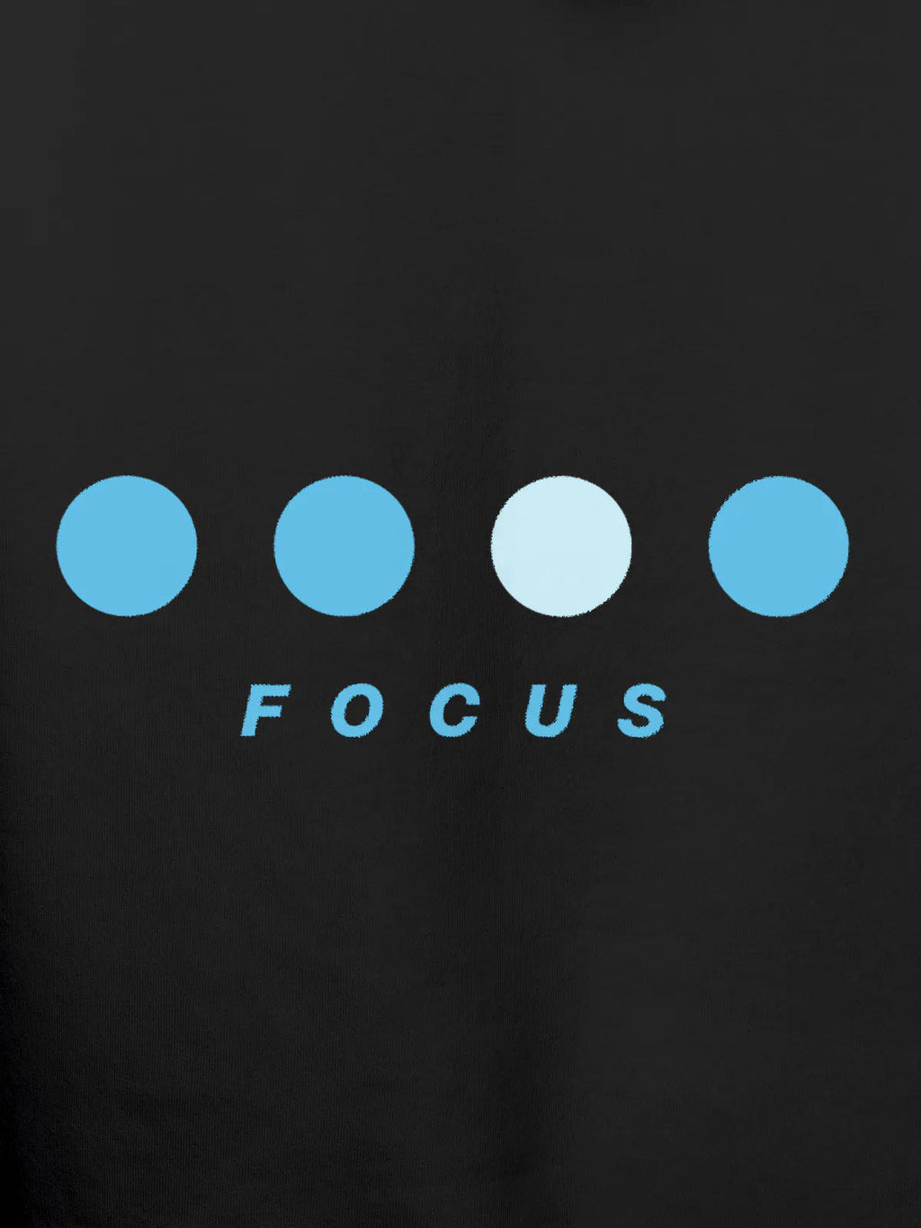 Close up of 'Focus On Goal' design on Women's Dark Grey Hoodie Sweatshirt, highlighting intricate details and vibrant print.