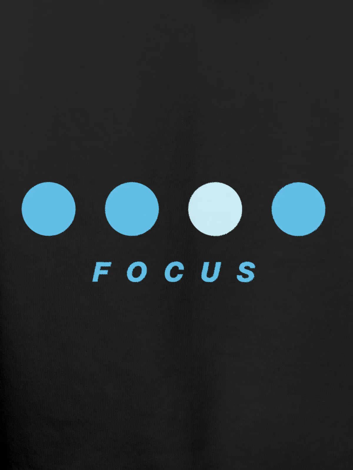 Close up of 'Focus On Goal' design on Women's Dark Grey Hoodie Sweatshirt, highlighting intricate details and vibrant print.