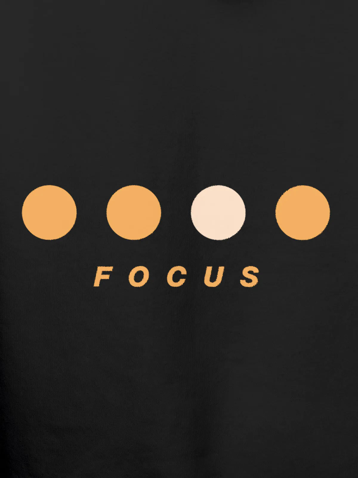 Close up of 'Focus On Goal' design on Women's Dark Grey Hoodie Sweatshirt, highlighting intricate details and vibrant print.
