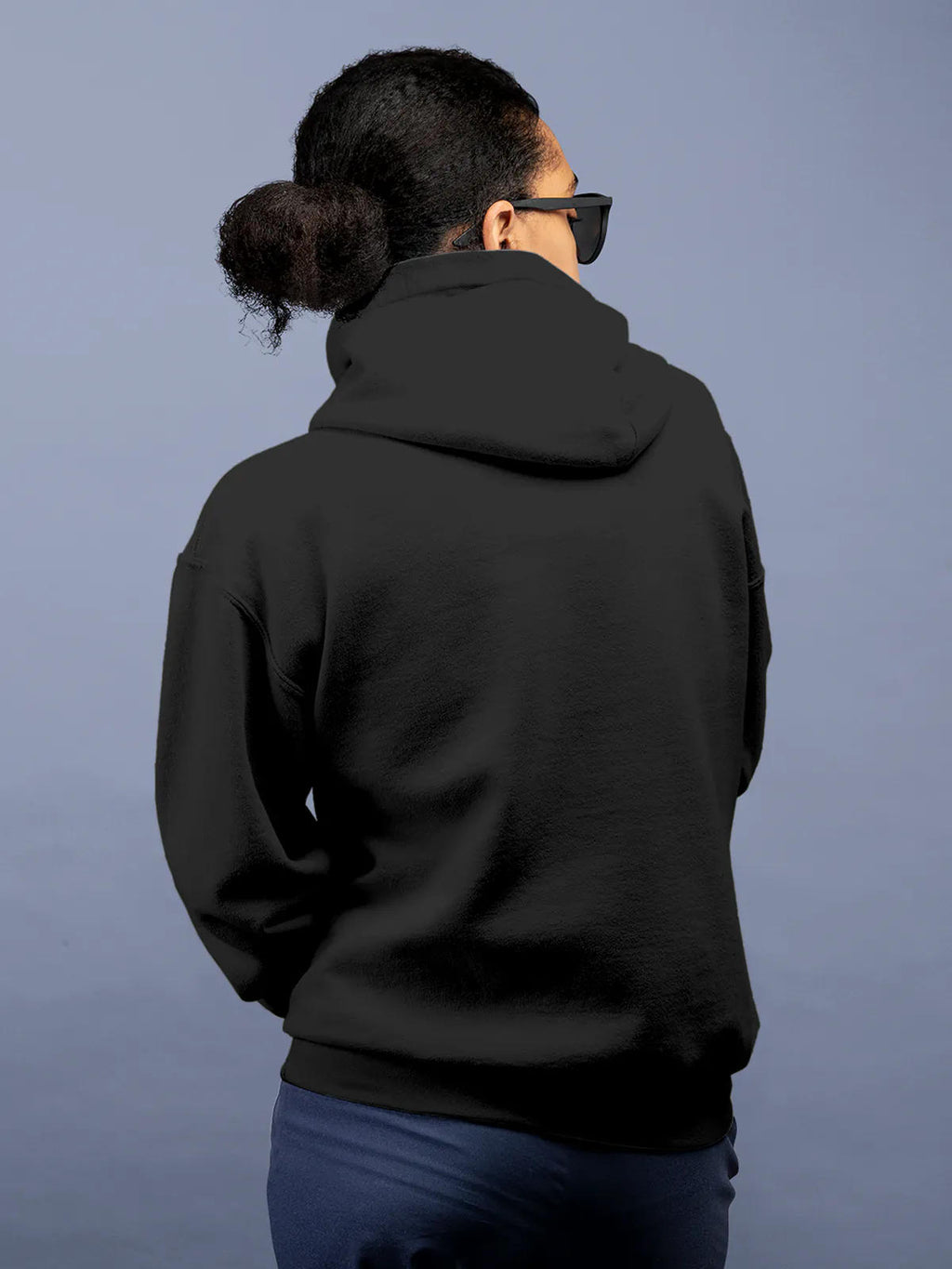Back view of Fighterhero Women's Dark Grey Hoodie Sweatshirt, highlighting the modern look and clean finish