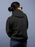 Back view of Fighterhero Women's Dark Grey Hoodie Sweatshirt, highlighting the modern look and clean finish