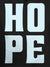 Close up of 'Hope' design on Men's Dark Grey Hoodie Sweatshirt, highlighting intricate details and vibrant print.
