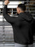 Back view of Fighterhero Men's Dark Grey Hoodie Sweatshirt, highlighting the modern look and clean finish