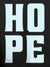 Close up of 'Hope' design on Women's Dark Grey Hoodie Sweatshirt, highlighting intricate details and vibrant print.