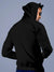 Back view of Fighterhero Men's Black Hoodie Sweatshirt, highlighting the modern look and clean finish