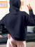 Back view of Fighterhero Women's Navy Blue Hoodie Sweatshirt, highlighting the modern look and clean finish