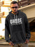 Front view of Fighterhero Men's Dark Grey Hoodie Sweatshirt, highlighting the modern look and clean finish
