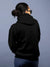 Back view of Fighterhero Women's Black Hoodie Sweatshirt, highlighting the modern look and clean finish