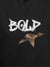Close up of 'Bold' design on Women's Dark Grey Hoodie Sweatshirt, highlighting intricate details and vibrant print.