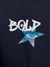 Close up of 'Bold' design on Men's Navy Blue Hoodie Sweatshirt, highlighting intricate details and vibrant print.