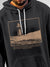 Close up of 'Show The Way' design on Men's Dark Grey Hoodie Sweatshirt, highlighting intricate details and vibrant print.