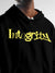 Close up of 'Integrity' design on Men's Black Hoodie Sweatshirt, highlighting intricate details and vibrant print.
