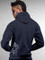 Front view of Fighterhero Men's Navy Blue Hoodie Sweatshirt, highlighting the modern look and clean finish