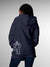 Front view of Fighterhero Women's Navy Blue Hoodie Sweatshirt, highlighting the modern look and clean finish