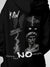 Close up of 'Face The Fear' design on Women's Black Hoodie Sweatshirt, highlighting intricate details and vibrant print.