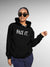 Front view of Fighterhero Women's Black Hoodie Sweatshirt, highlighting the modern look and clean finish