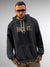 Front view of Fighterhero Men's Dark Grey Hoodie Sweatshirt, highlighting the modern look and clean finish