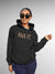 Front view of Fighterhero Women's Dark Grey Hoodie Sweatshirt, highlighting the modern look and clean finish