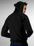 Back view of Fighterhero Men's Black Hoodie Sweatshirt, highlighting the modern look and clean finish