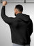 Back view of Fighterhero Men's Dark Grey Hoodie Sweatshirt, highlighting the modern look and clean finish