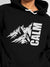 Close up of 'Calm' design on Women's Black Hoodie Sweatshirt, highlighting intricate details and vibrant print.