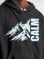 Close up of 'Calm' design on Men's Dark Grey Hoodie Sweatshirt, highlighting intricate details and vibrant print.