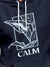 Close up of 'Calm' design on Men's Navy Blue Hoodie Sweatshirt, highlighting intricate details and vibrant print.