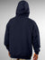 Back view of Fighterhero Men's Navy Blue Hoodie Sweatshirt, highlighting the modern look and clean finish