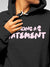 Close up of 'Making A Statement' design on Women's Dark Grey Hoodie Sweatshirt, highlighting intricate details and vibrant print.