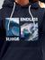 Close up of 'Endless Surge' design on Women's Navy Blue Hoodie Sweatshirt, highlighting intricate details and vibrant print.