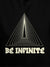 Close up of 'Be Infinite' design on Men's Black Hoodie Sweatshirt, highlighting intricate details and vibrant print.