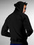 Back view of Fighterhero Men's Black Hoodie Sweatshirt, highlighting the modern look and clean finish