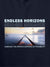 Close up of 'Endless Horizons' design on Men's Navy Blue Hoodie Sweatshirt, highlighting intricate details and vibrant print.
