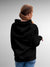 Back view of Fighterhero Women's Black Hoodie Sweatshirt, highlighting the modern look and clean finish