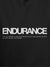 Close up of 'Endurance' design on Women's Dark Grey Hoodie Sweatshirt, highlighting intricate details and vibrant print.