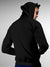 Back view of Fighterhero Men's Black Hoodie Sweatshirt, highlighting the modern look and clean finish
