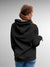 Back view of Fighterhero Women's Dark Grey Hoodie Sweatshirt, highlighting the modern look and clean finish