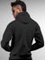 Back view of Fighterhero Men's Dark Grey Hoodie Sweatshirt, highlighting the modern look and clean finish