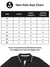 Size chart for Fighterhero Men's Dark Grey Polo T-shirt with 'Empathy' design