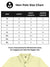 Size chart for Fighterhero Men's Yellow Polo T-shirt with 'Chase The Impossible' design